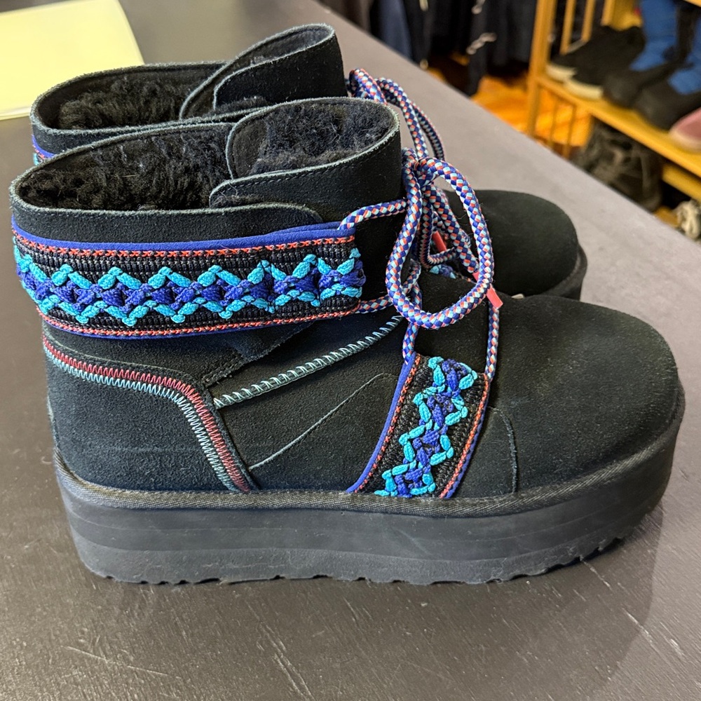 Ugg Classic Mini Ii Braid Platform Black Boots - image 3